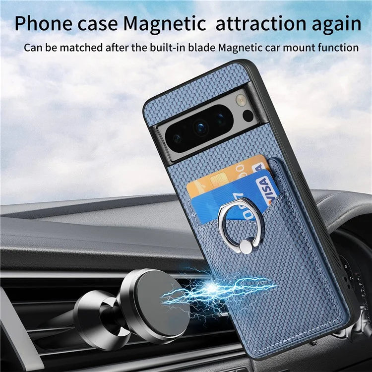 C1-8 For Google Pixel 8 Pro Kickstand Case Leather Coated PC+TPU Phone Cover Wholesale