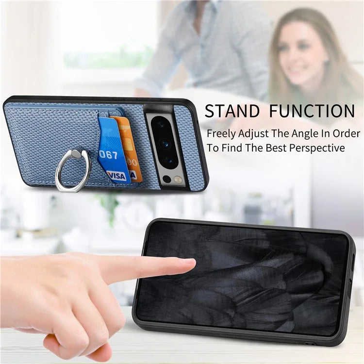 C1-8 For Google Pixel 8 Pro Kickstand Case Leather Coated PC+TPU Phone Cover Wholesale