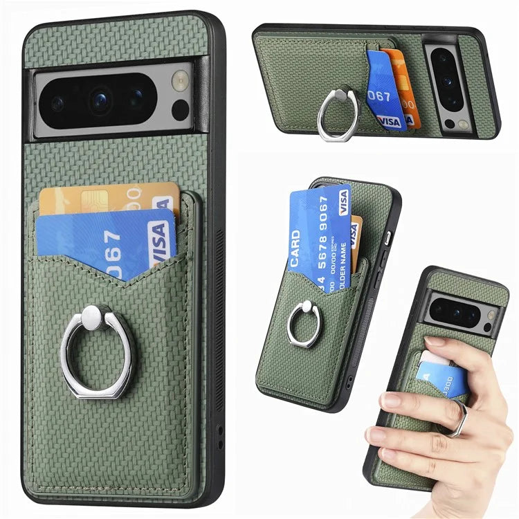 C1-8 For Google Pixel 8 Pro Kickstand Case Leather Coated PC+TPU Phone Cover Wholesale