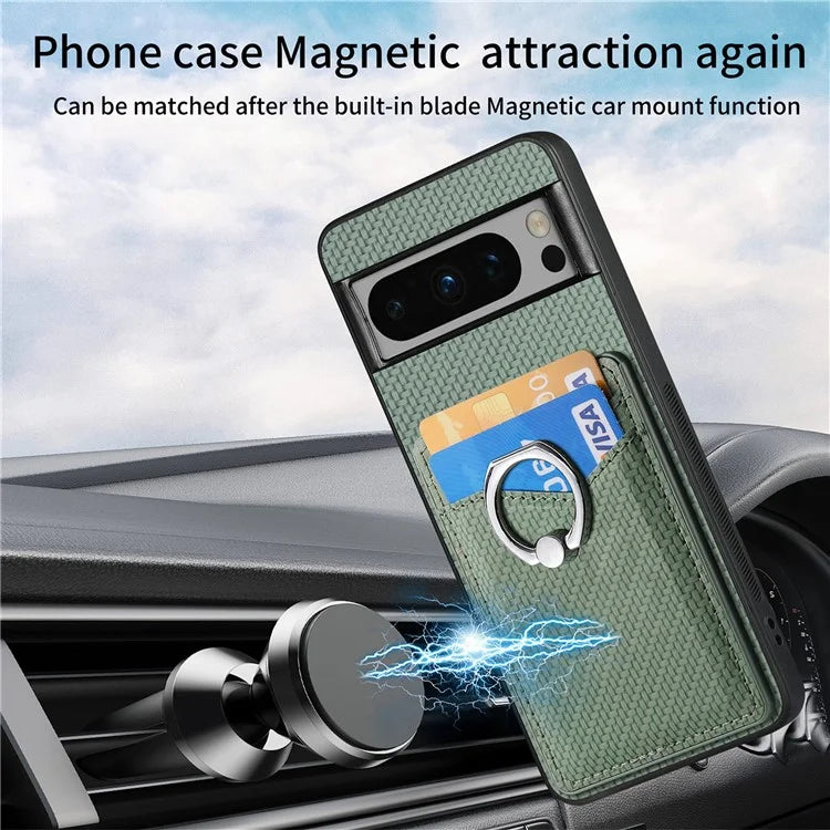 C1-8 For Google Pixel 8 Pro Kickstand Case Leather Coated PC+TPU Phone Cover Wholesale