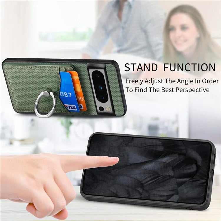 C1-8 For Google Pixel 8 Pro Kickstand Case Leather Coated PC+TPU Phone Cover Wholesale