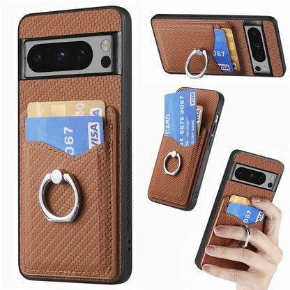 C1-8 For Google Pixel 8 Pro Kickstand Case Leather Coated PC+TPU Phone Cover Wholesale