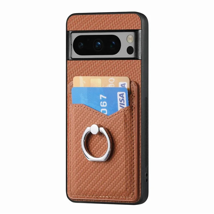 C1-8 For Google Pixel 8 Pro Kickstand Case Leather Coated PC+TPU Phone Cover Wholesale