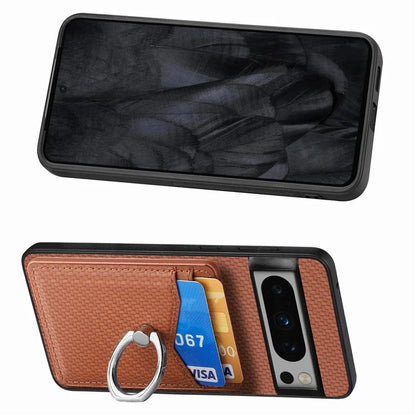 C1-8 For Google Pixel 8 Pro Kickstand Case Leather Coated PC+TPU Phone Cover Wholesale