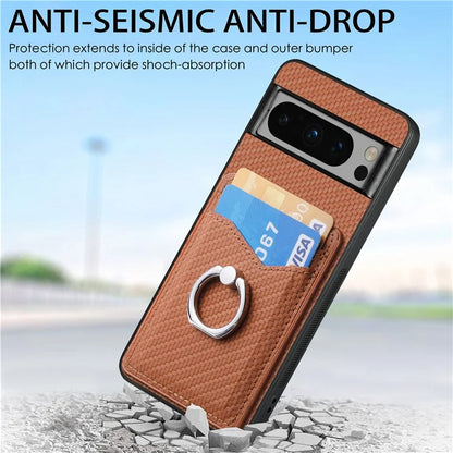 C1-8 For Google Pixel 8 Pro Kickstand Case Leather Coated PC+TPU Phone Cover Wholesale