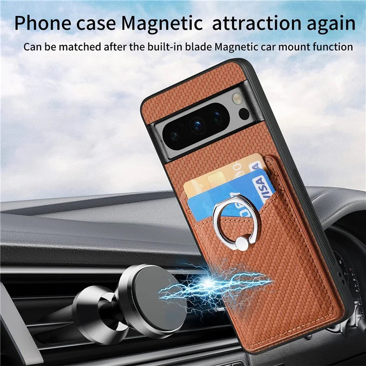 C1-8 For Google Pixel 8 Pro Kickstand Case Leather Coated PC+TPU Phone Cover Wholesale