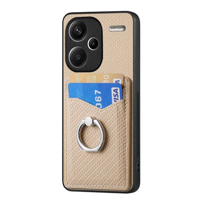 C1-8 For Xiaomi Redmi Note 13 Pro+ 5G Kickstand Case Carbon Fiber PU Card Slots Phone Cover