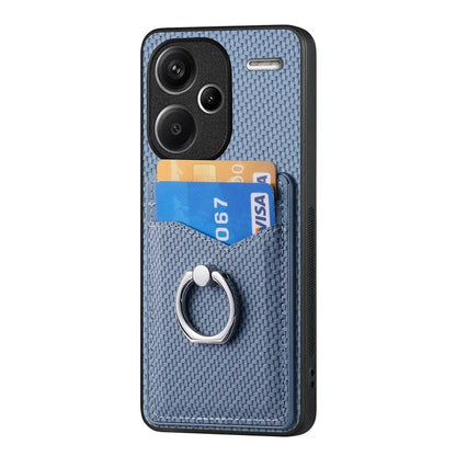 C1-8 For Xiaomi Redmi Note 13 Pro+ 5G Kickstand Case Carbon Fiber PU Card Slots Phone Cover