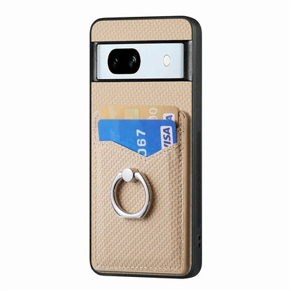 C1-8 For Google Pixel 7a Case Card Holder PU Leather+PC+TPU Carbon Fiber Texture Phone Cover