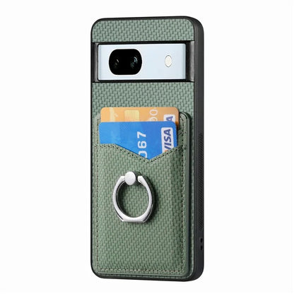 C1-8 For Google Pixel 7a Case Card Holder PU Leather+PC+TPU Carbon Fiber Texture Phone Cover