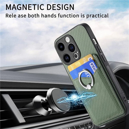 C1-8 For iPhone 14 Pro Max Case Card Slots Leather+PC+TPU Cover with Ring Kickstand