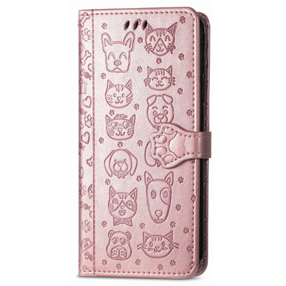 For Xiaomi Redmi A3 / Poco C61 4G Case Cute Cat Dog Imprinted PU Leather Flip Phone Cover