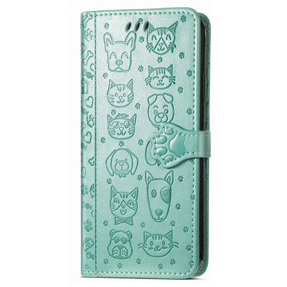 For Xiaomi Redmi A3 / Poco C61 4G Case Cute Cat Dog Imprinted PU Leather Flip Phone Cover