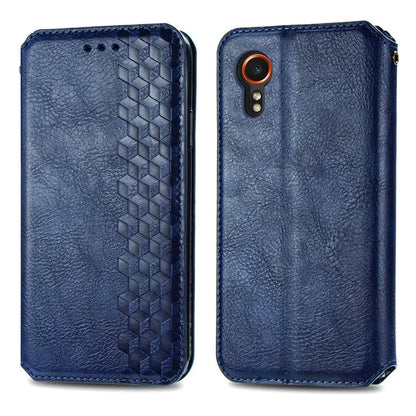 For Samsung Galaxy Xcover7 Case Magnetic Closure PU Leather Rhombus Phone Cover