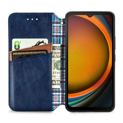 For Samsung Galaxy Xcover7 Case Magnetic Closure PU Leather Rhombus Phone Cover