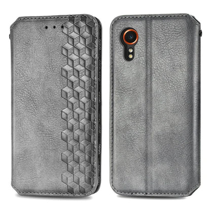 For Samsung Galaxy Xcover7 Case Magnetic Closure PU Leather Rhombus Phone Cover