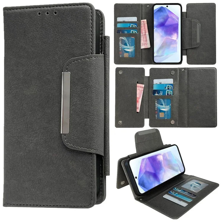 For Samsung Galaxy A55 5G Wallet Case Detachable 2-in-1 Design Flip Stand Phone Cover