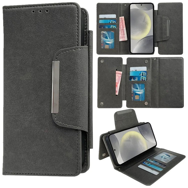 For Samsung Galaxy S23 Case Detachable PU Leather Multi Card Holder Phone Cover
