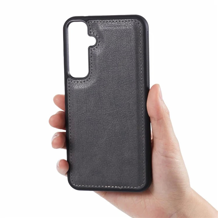 For Samsung Galaxy A15 4G / 5G Case Calf Texture PU Leather+TPU Bumper Shockproof Back Cover
