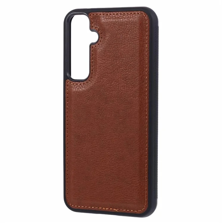 For Samsung Galaxy A15 4G / 5G Case Calf Texture PU Leather+TPU Bumper Shockproof Back Cover