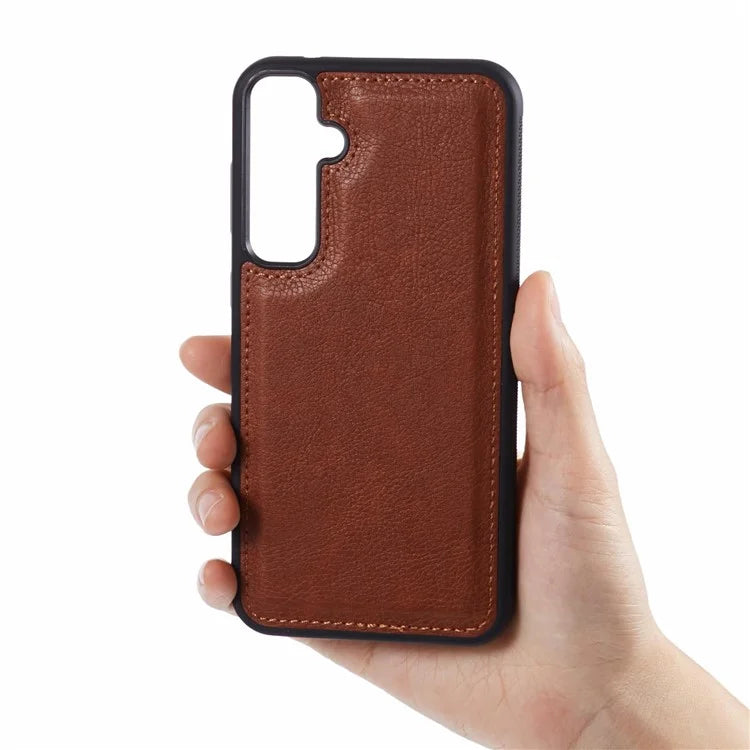 For Samsung Galaxy A15 4G / 5G Case Calf Texture PU Leather+TPU Bumper Shockproof Back Cover