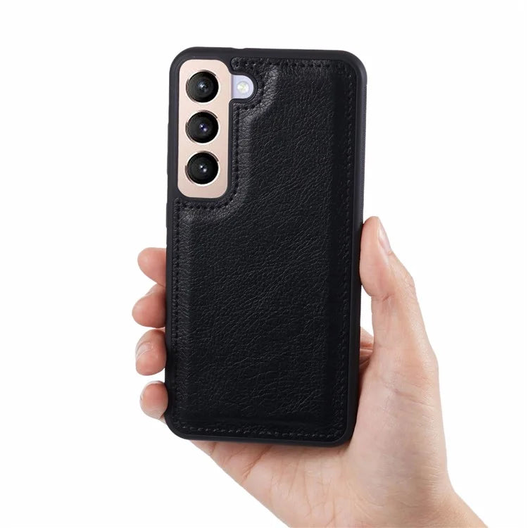 For Samsung Galaxy S23+ Case Solid Color PU Leather Calf Texture Back Cover
