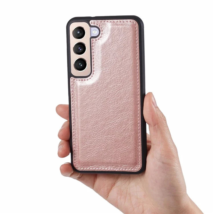For Samsung Galaxy S23+ Case Solid Color PU Leather Calf Texture Back Cover