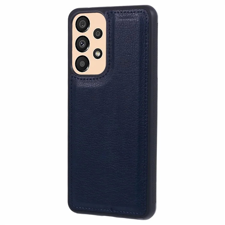 For Samsung Galaxy A33 5G Case Calf Texture Bump Proof PU Leather Phone Shell