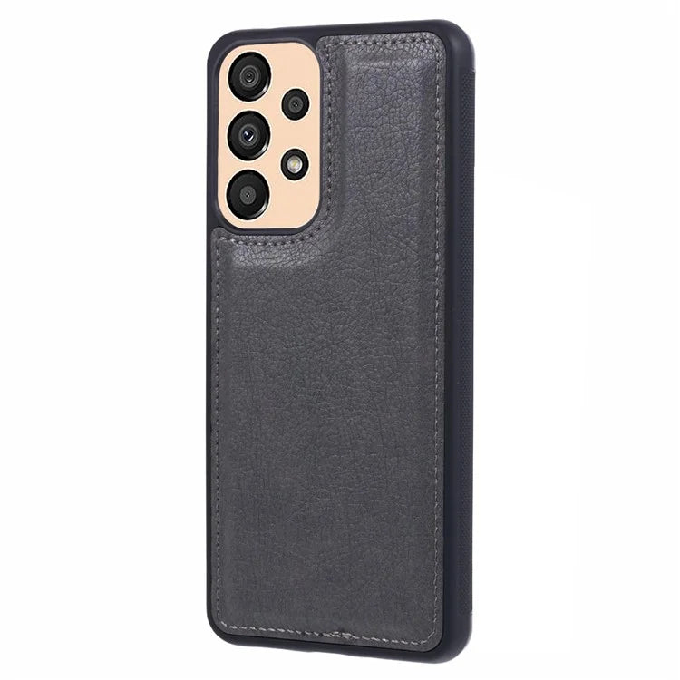For Samsung Galaxy A33 5G Case Calf Texture Bump Proof PU Leather Phone Shell