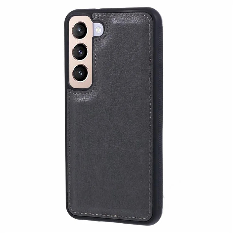 For Samsung Galaxy S23 Case Calf Texture Leather+TPU Slim Phone Cover