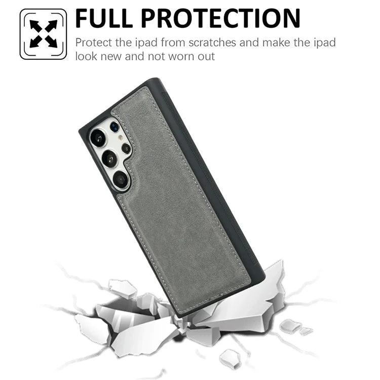 For Samsung Galaxy S22 Ultra 5G Wholesale Phone Cases Slim-Fit PU Leather Coated TPU Phone Shell