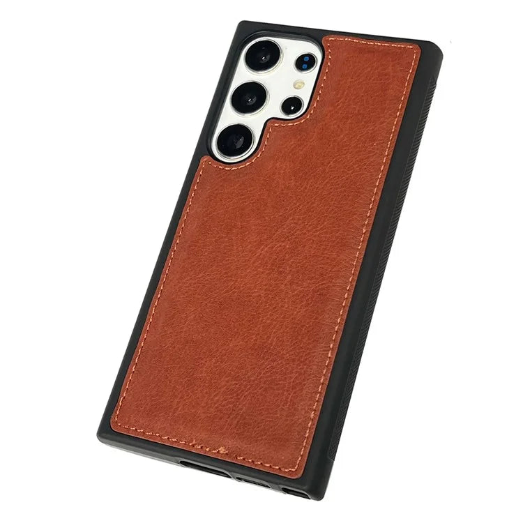For Samsung Galaxy S22 Ultra 5G Wholesale Phone Cases Slim-Fit PU Leather Coated TPU Phone Shell