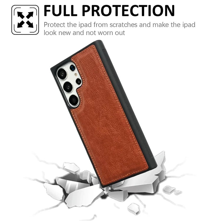 For Samsung Galaxy S22 Ultra 5G Wholesale Phone Cases Slim-Fit PU Leather Coated TPU Phone Shell