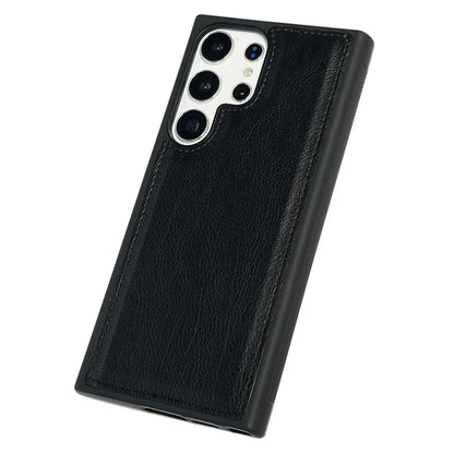 For Samsung Galaxy S21 Ultra 5G Case Calf Texture TPU+Leather Drop-proof Phone Back Shell