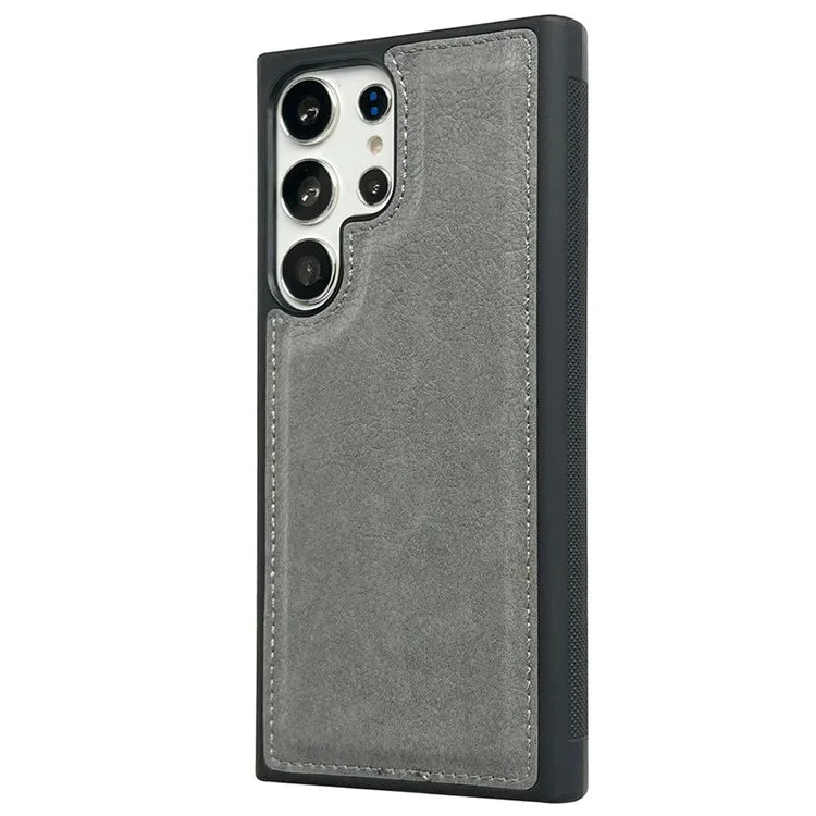 For Samsung Galaxy S21 Ultra 5G Case Calf Texture TPU+Leather Drop-proof Phone Back Shell