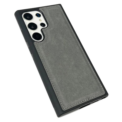 For Samsung Galaxy S21 Ultra 5G Case Calf Texture TPU+Leather Drop-proof Phone Back Shell