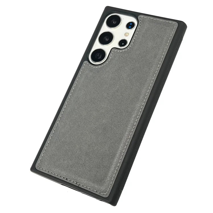 For Samsung Galaxy S21 Ultra 5G Case Calf Texture TPU+Leather Drop-proof Phone Back Shell
