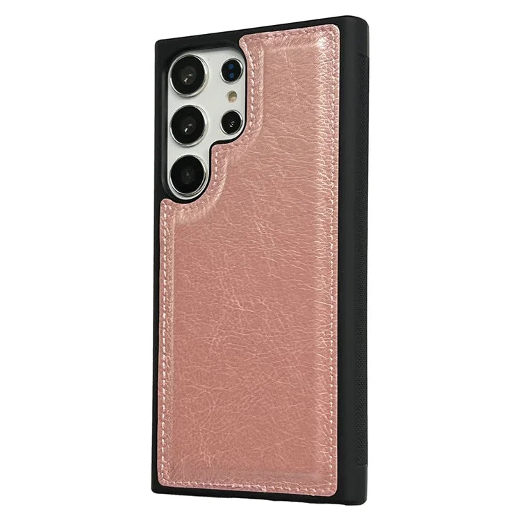 For Samsung Galaxy S21 Ultra 5G Case Calf Texture TPU+Leather Drop-proof Phone Back Shell