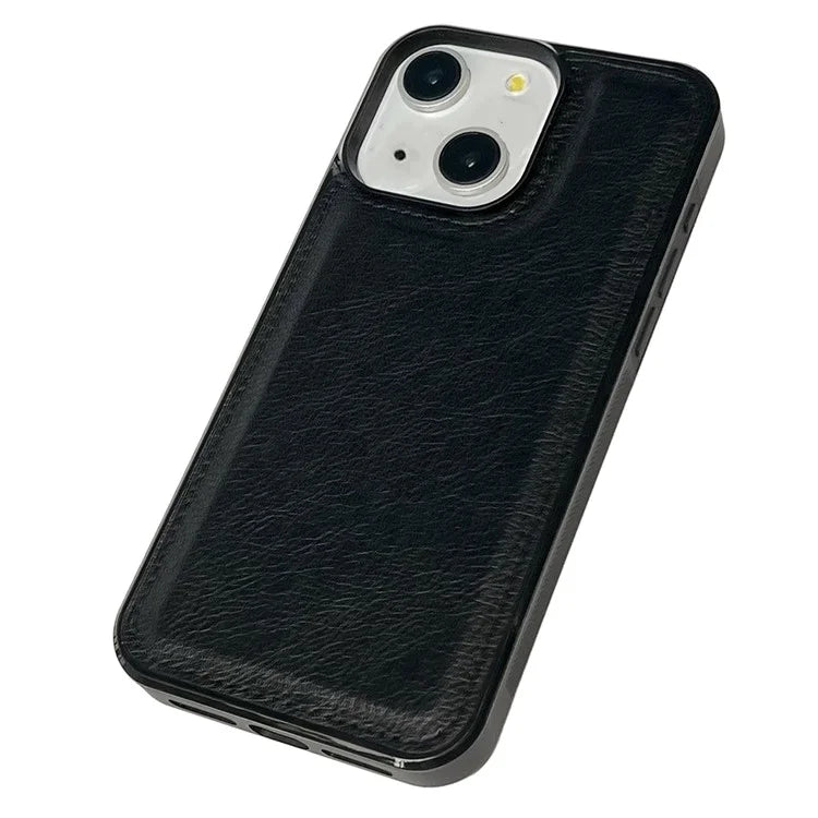 For iPhone 14 Plus Case Calf Texture PU Leather Slim Phone Back Protector