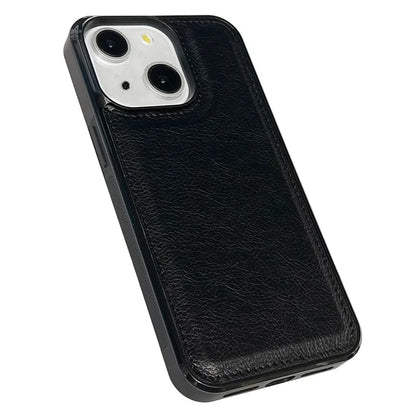 For iPhone 14 Plus Case Calf Texture PU Leather Slim Phone Back Protector