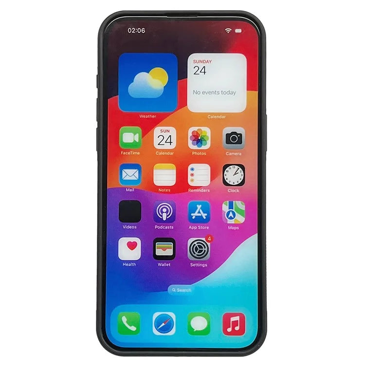 For iPhone 14 Plus Case Calf Texture PU Leather Slim Phone Back Protector