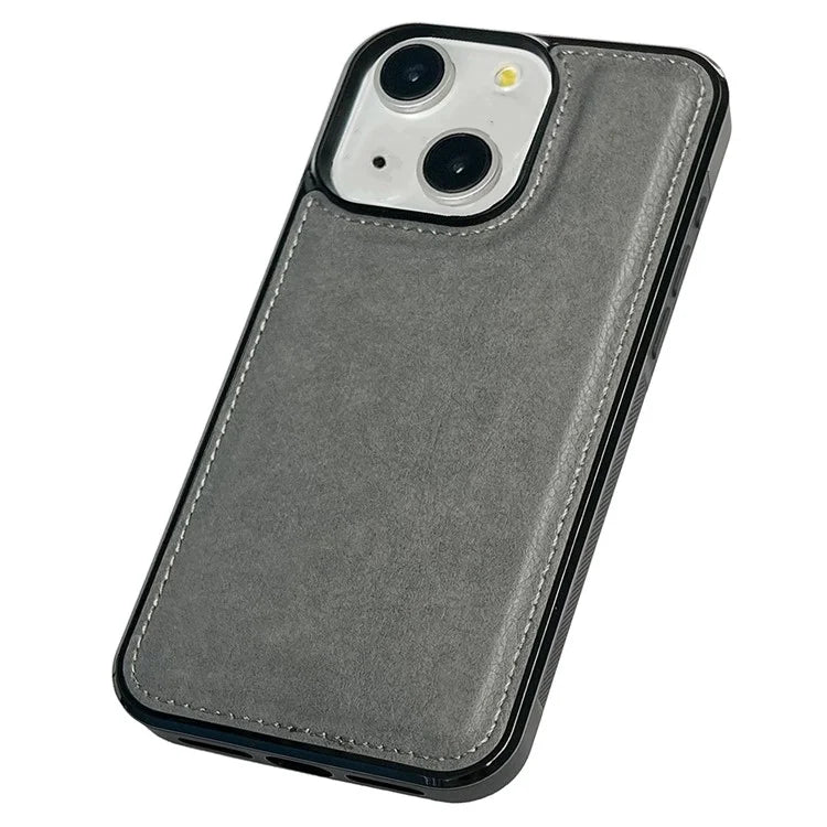 For iPhone 14 Plus Case Calf Texture PU Leather Slim Phone Back Protector