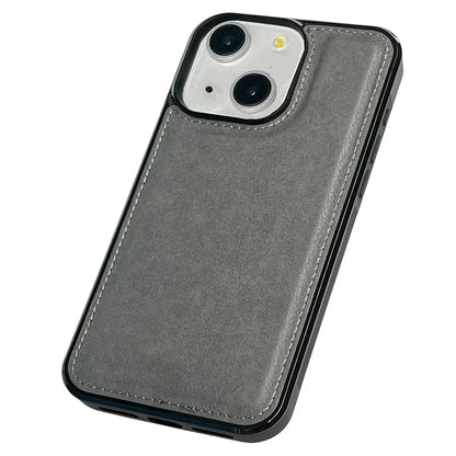 For iPhone 14 Plus Case Calf Texture PU Leather Slim Phone Back Protector