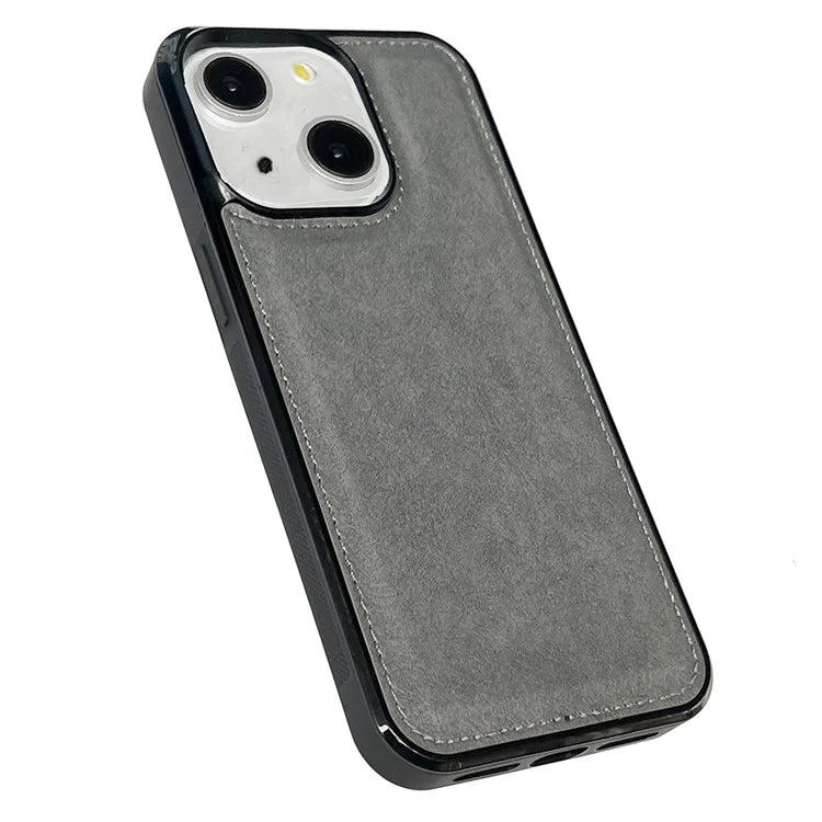 For iPhone 14 Plus Case Calf Texture PU Leather Slim Phone Back Protector