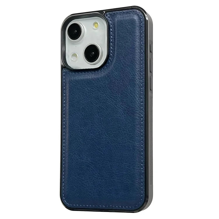 For iPhone 14 Plus Case Calf Texture PU Leather Slim Phone Back Protector