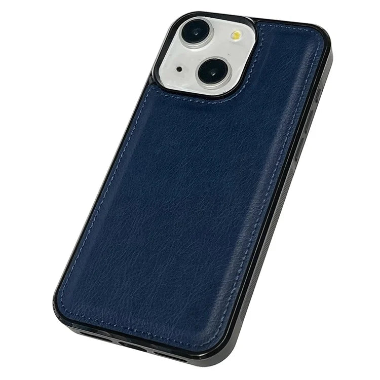For iPhone 14 Plus Case Calf Texture PU Leather Slim Phone Back Protector