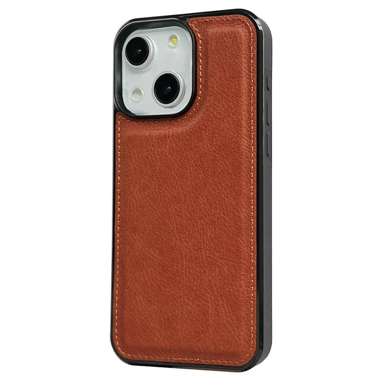 For iPhone 14 Plus Case Calf Texture PU Leather Slim Phone Back Protector