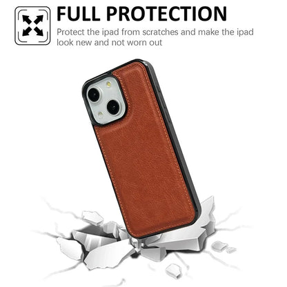 For iPhone 14 Plus Case Calf Texture PU Leather Slim Phone Back Protector