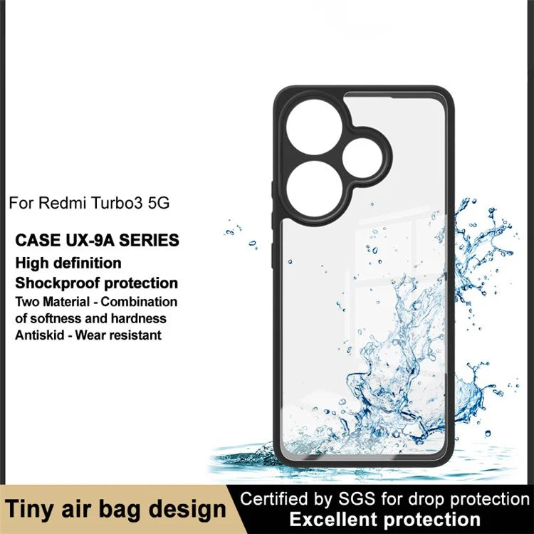 IMAK UX-9A Series for Xiaomi Redmi Turbo 3 5G / Poco F6 5G Case TPU+PC Clear Protective Phone Cover