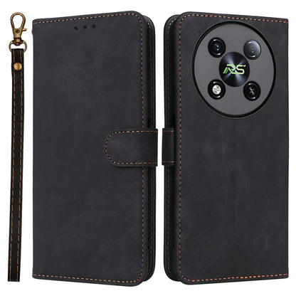 For itel RS4 4G Case with Wrist Strap RFID Blocking Stand Magnetic Phone Cover